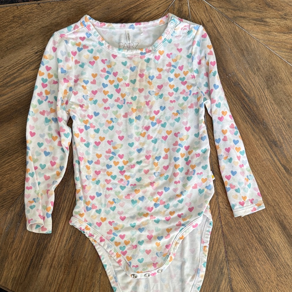 Posh Peanut Multicolor Heart Print Bodysuit